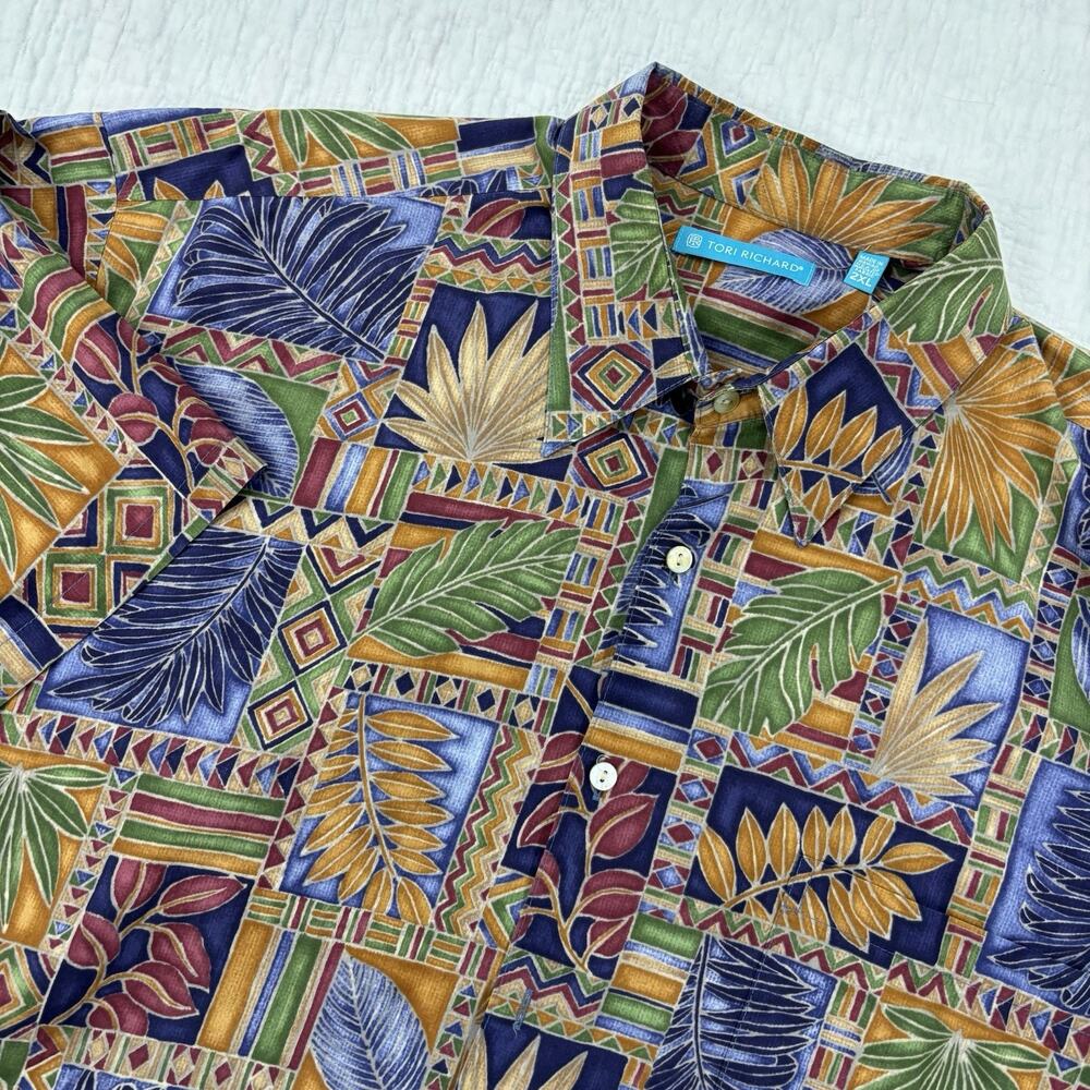 Tori Richard Shirt Mens Size XXL Dark Tropical Hawaiian Aloha Cotton